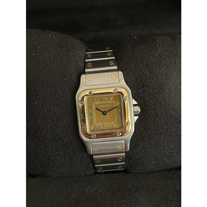 Cartier Santos Galbee Ladies Acero Oro Chamopagne Dial 1057930 Moneyshop