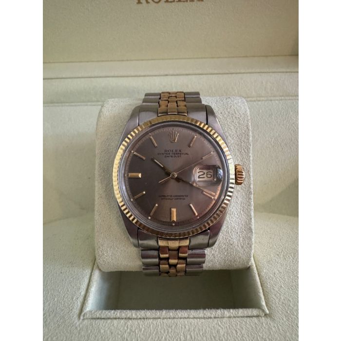 Rolex Oyster Perpetual Datejust Steel Gold Grey Dial Ref 1601 Moneyshop