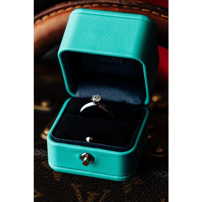 Anillo Tiffany C .45 CT Platinum PT950 Talla 5.5